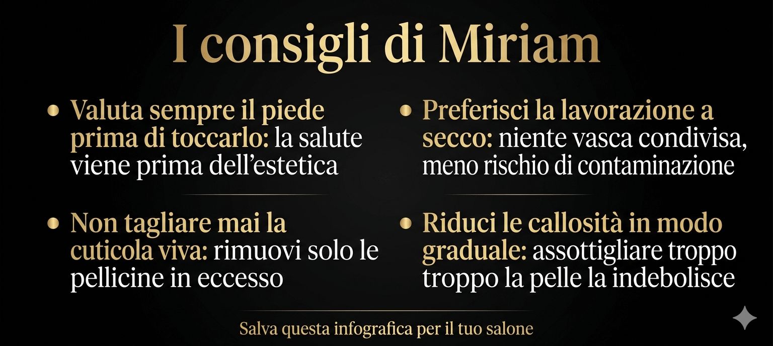 I consigli di Miriam per una pedicure professionale sicura e igienica